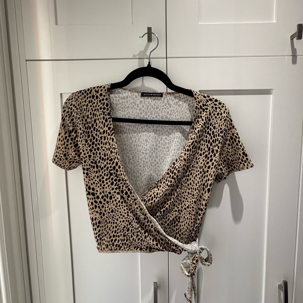 Brandy Melville Leopard Wrap Top